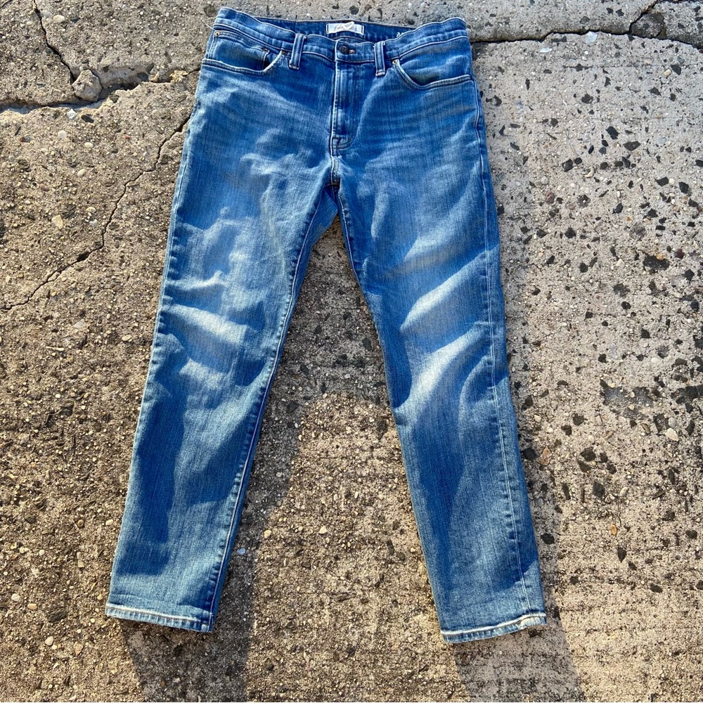 Madewell Jeans Mens Athletic Slim 34x30 Blue Faded